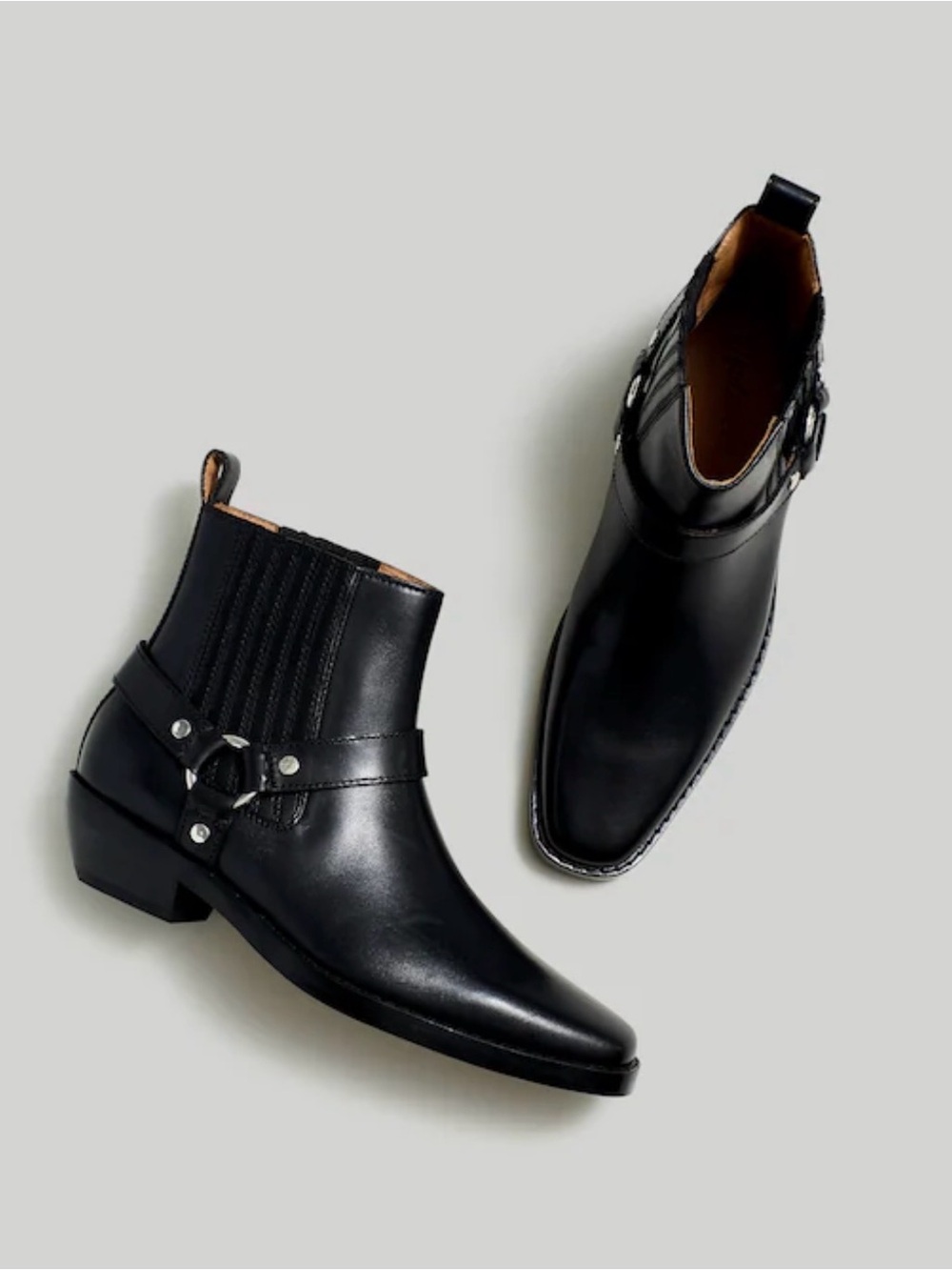 Madewell Western Ankle Black Leather Boots